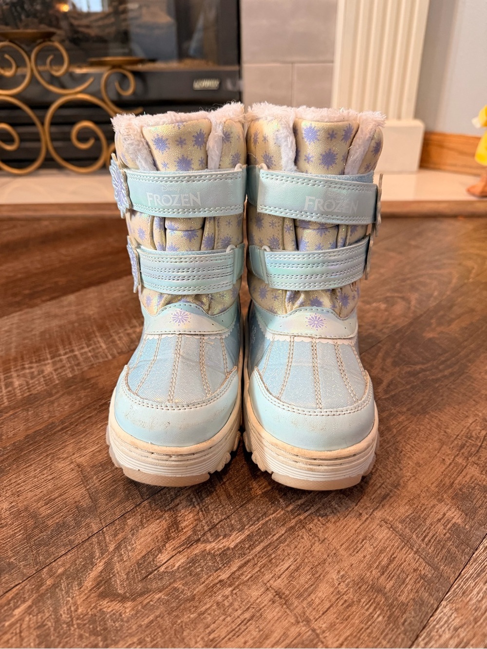 Disney Frozen Light Up Winter Boots Girls Size 12 Toddler Blue Snow Boots